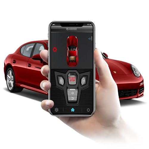 Germany Spy Bluetooth App Two Way Car Alarm System Engine Start 2 Lcd Key | Shock + Microwave Sensor 5000M Pke Security Gasoline Diesel Remote & Mobile Phone Startup Trunk Release #TOP1