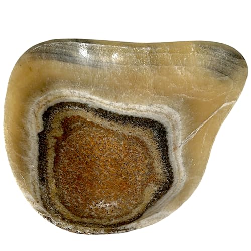 Cuenco decorativo de ónice marrón con sofisticado diseño italiano L 24 cm 2