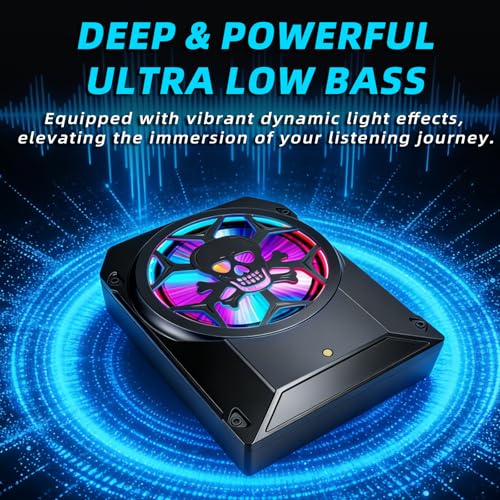 Image of 1600W Car Subwoofer, 10 inch Ultra-Thin Powered Under-Seat Sub with Built-in Amplifier, LPF /Gain /Bass Boost, Touch Control, Physical Switch Rhythm LED Ambient Light, Independent Bass Knob