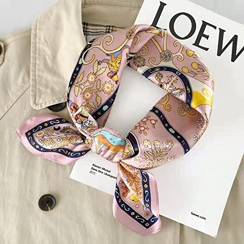 ANDANTINO 100% Mulberry Silk Square Scarf for Hair-25.6" X25.6'' Women Men Natural Silk Neckerchief Digital Printed Headscarf - Image 3