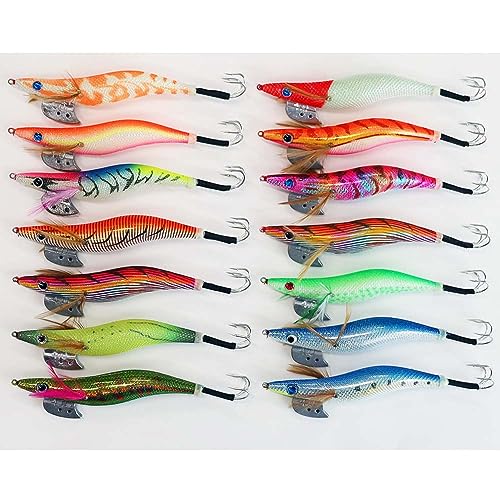 釣具 蛸(タコ)釣り 4.0号 エギ 14色柄 14本セット A20takoegi40h14AB エギング 仕掛け タコエギ