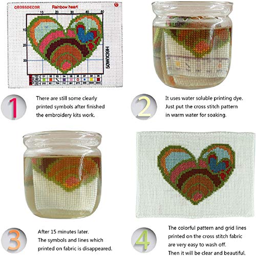Image of Dimensean Stamped Cross Stitch Kits Full Range of Embroidery Patterns Starter Kits for Beginners Adult DIY Cross Stitches Needlepoint Kits 11CT-Hummingbird Scenery 16x20 inch