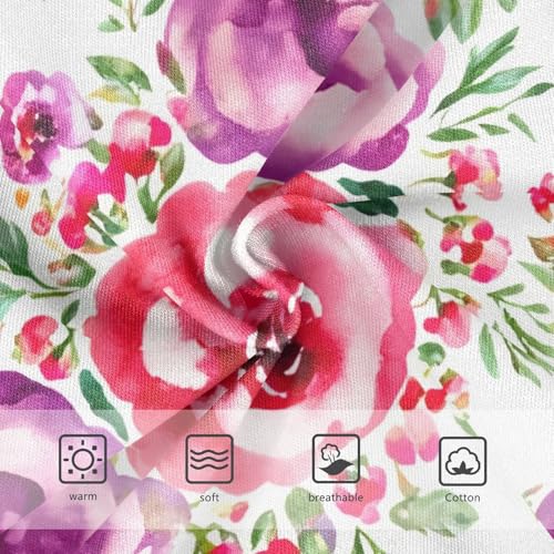 Animal Toddler Underwear Custom 2t Cotton Panties for Girl Watercolor Flowers Pink Purple Kids Briefs Undies3