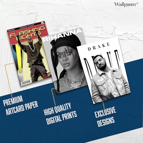Image of Wallgasm Music Poster Set - Pack of 30, 10x15cm 300GSM Posters | Poster Set For Room, Wall Art for Bedroom, Gym, Office - Musician Posters - Music Wall Collage Kit
