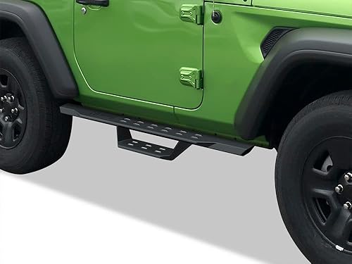 APS Overland Slider Tubular Drop Steps Style Nerf Bars Estribos compatibles con Jeep Wrangler JL 2018-2024 de 2 puertas (se deben quitar los