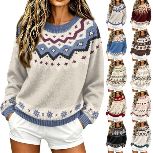 Cable Knit Sweater Women Cozy Comfortable Tops Ribbed Sleeve Tops - image 1