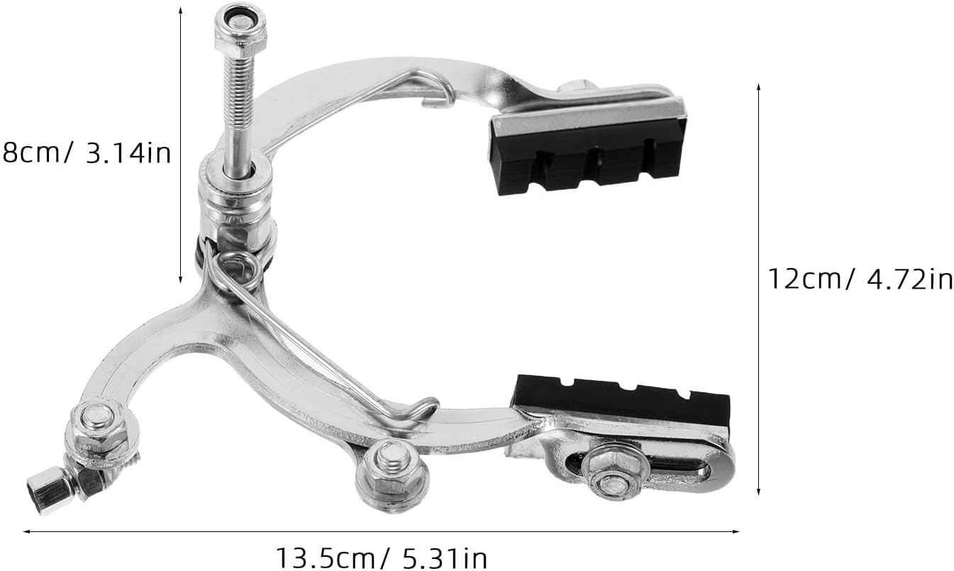 LABRIMP 2pcs Bicycle Front Brake Calipers Aluminum Alloy C-Shape Rim Brakes Silver for Folding and Road Bikes Replacement Bike Parts