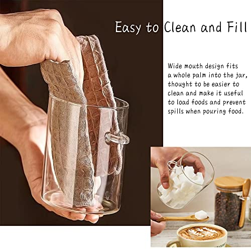 Image of 15 oz Glass Sugar Container, 2 Pack Coffee Container, Glass Jars with Lids