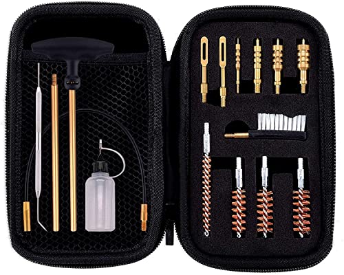 BOOSTEADY Handgun Cleaning kit .22.357.38,9mm.45 Caliber Pistol Cleaning Kit Bronze Bore Brush and Brass Jag with Empty Bottles