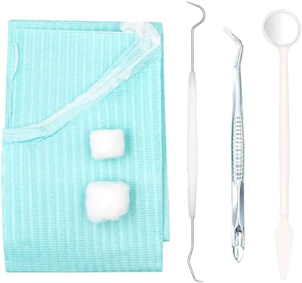 5/10/20set Medical Dental Disposable Oral Mouth Mirror Tweezer Probe Tool Set Oral Care Kit Instrument Scaler for Dentist Clinic (Color : 20set)