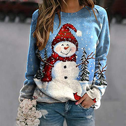 Camisetas de Natal para mulheres moletom feminino engraçado gráfico de Natal blusa leve gnomos de na