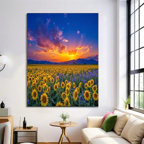 Coucher De Soleil pour Décoration de la Salle de Bain : Illuminez vos Murs Sombres sans Cadre