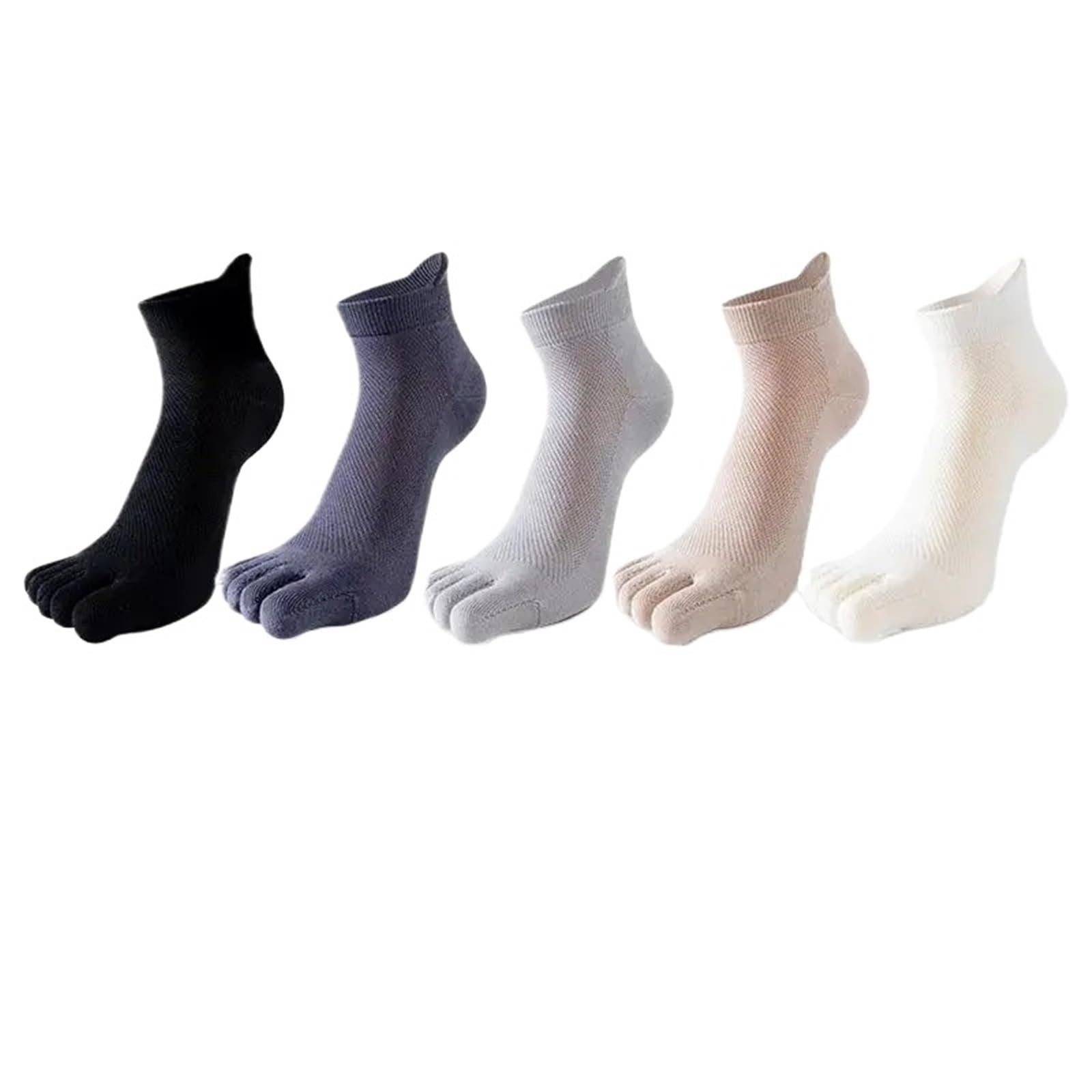 IRFHDCX Toe Socks 5 Pairs Summer Socks Soft Meshe Breathable Cotton Sweat Absorbent Five Finger Outdoor Sports Split Toe(Color-03)