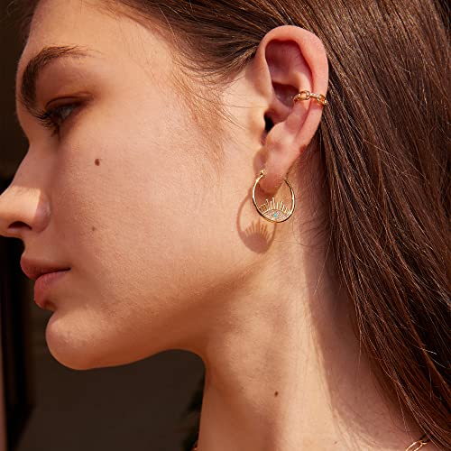 Valloey Rover Women Ear Cuff Earrings Cz 14K Gold Plated Non-Piercing Wrap Earrings Link Ear Cuff Clips Huggie Ear Cuffs Set Of 2 #TOP1
