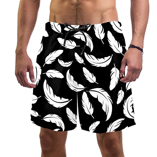 Short de bain homme maillots de bain shorts de plage plume blanche léger