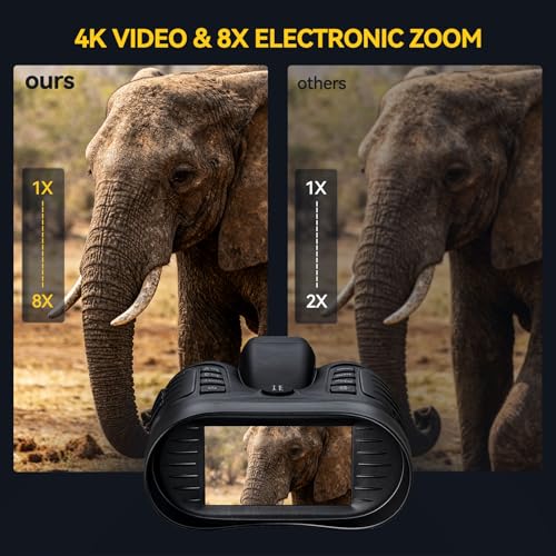 Prismáticos de visión nocturna para caza en bosque denso con zoom 8X 4