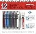 TEKWriter 12 Precision Mechanical Pencils and 48 Leads, Medium, Black, 12 Smudge Free Eraser Refills