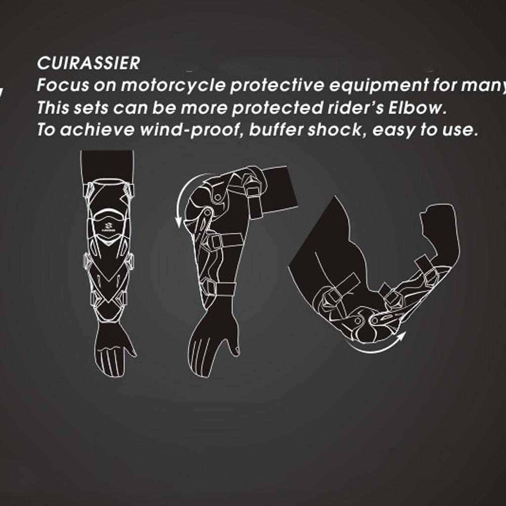 Cuirassier E09 - Coderas protectoras para motocicleta, color blanco