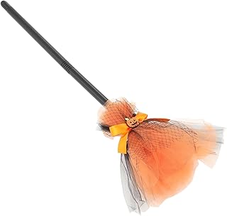 ABOOFAN Vassoura De Bruxa Terno Para Meninas Decorações De Halloween Vassoura De Cosplay Bruxa Vassoura Voadora Assistente Vassoura Voadora Vara De Plástico Laranja Vassoura