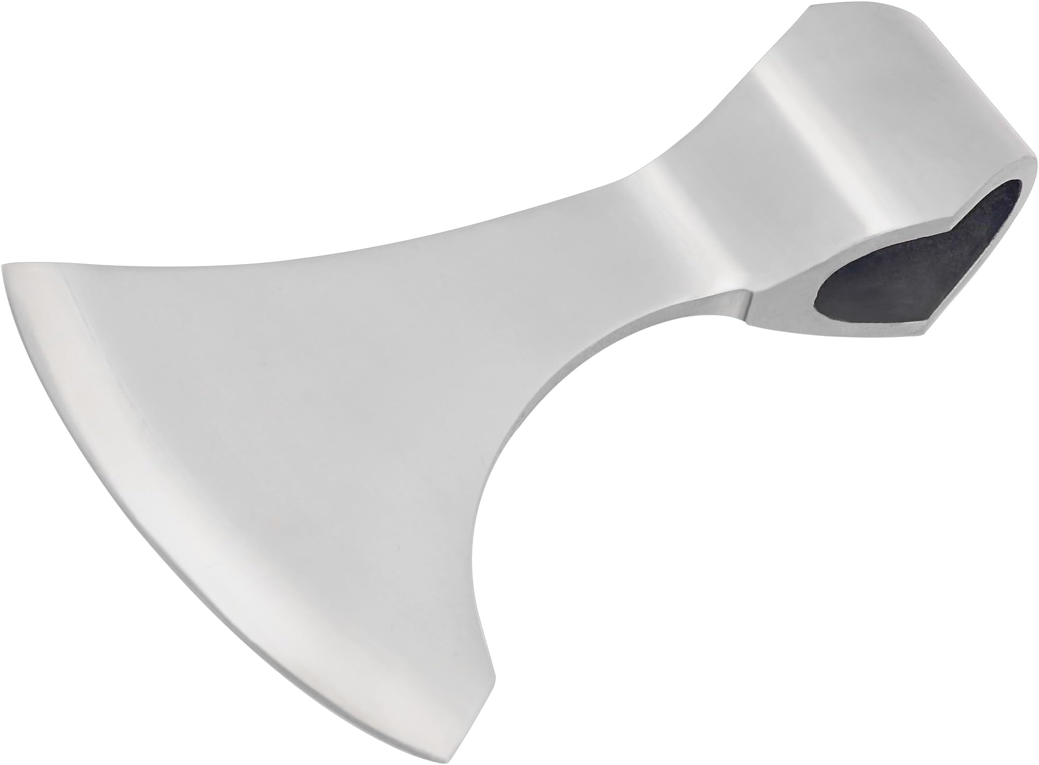 Viking Axe Head Medieval Cutting Edge with Highly Polished Carbon Steel Axe Head for Historical Reenactments, Renaissance Costumes, LARP, SCA - 6 inch, Silver