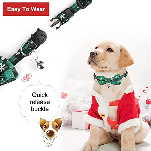 Noël Collier pour Chien,2PCS Noeud Papillon Collier pour Chien,Collier Chien Flocon Neige,Collier de Noël pour Chat et Chien,Collier de Chien Réglable,Collier de Chien avec Boucle de Sécurité – Image 5