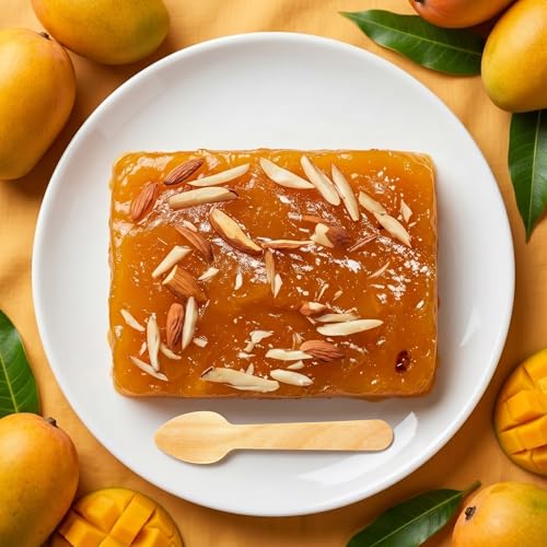 Image of Fulva Kerala Nostalgic Box Authentic Mango Halwa 200g with Real Mango & Badam | Made with Pure Ghee | No Maida, No Palm Oil, No Added Preservatives | Vegetarian Sweet Gift Box