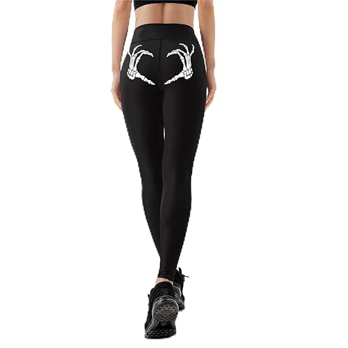Women Leggings with Glow in The Dark Skeleton High Waisted
