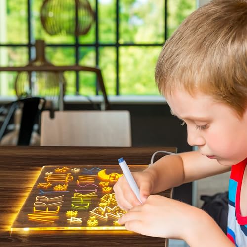 image for Quiet&Far LED Note Board with Colors for Kids, Light LED Drawing Board