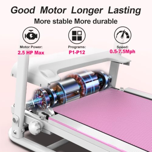 Image of Foldable Treadmill, Running Walker, 2.5HP Electric Folding Treadmill, 3 Modes, Multiple LED Displays, with Handrails, Suitable for Home Gym, Maximum Weight Capacity 265 Lbs