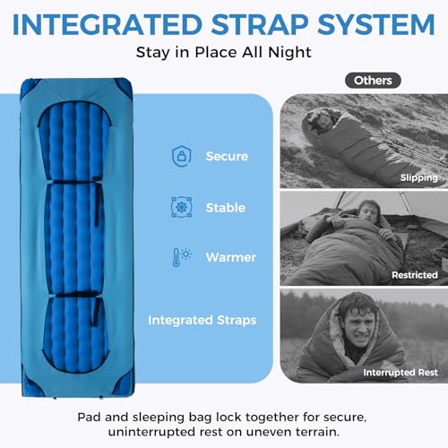 Image of ATEPA Down Sleeping Bag for Adults, Recycled Ultralight 35F 40F 45F 50F 650FP / 700FP 3 Season Compact Sleeping Bags with Compression Sack for Backpacking Camping Hiking, Can Be Attached to Pad