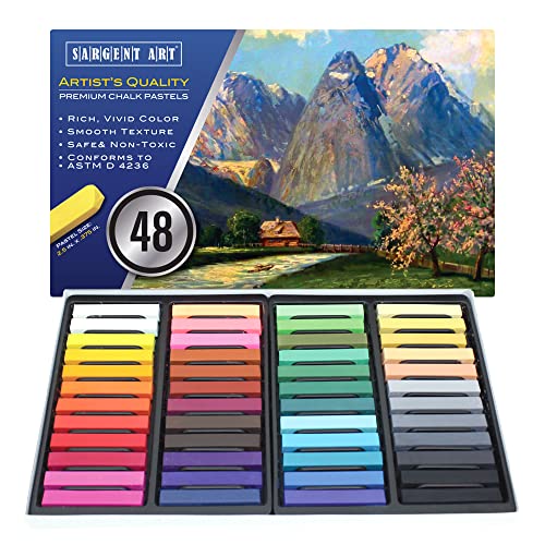 Sargent Art 22-4148 Colored Square Chalk Pastels, 48 Count