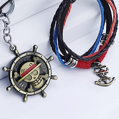 G-Ahora Anime One Piece Bracelet One Piece Trafalgar Law Keychain Luffy Skeleton Straw Jewelry Chopper Bracelet One Piece Fans Gifts(Skeleton) #TOP2