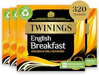 Twinings English Afternoon Tea | Light, Delicate & Refreshing Black Tea | Multipack Bulk Buy, 320 (4 x 80) Biodegradable Tea Bags