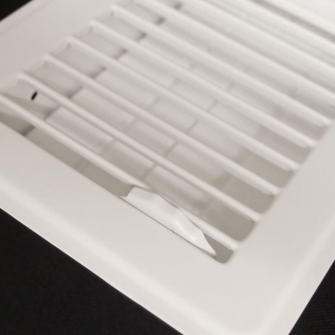 2" X 12" Floor Register with Louvered Design - Heavy Duty Rigid Floor Air Supply with Damper & Lever - White
