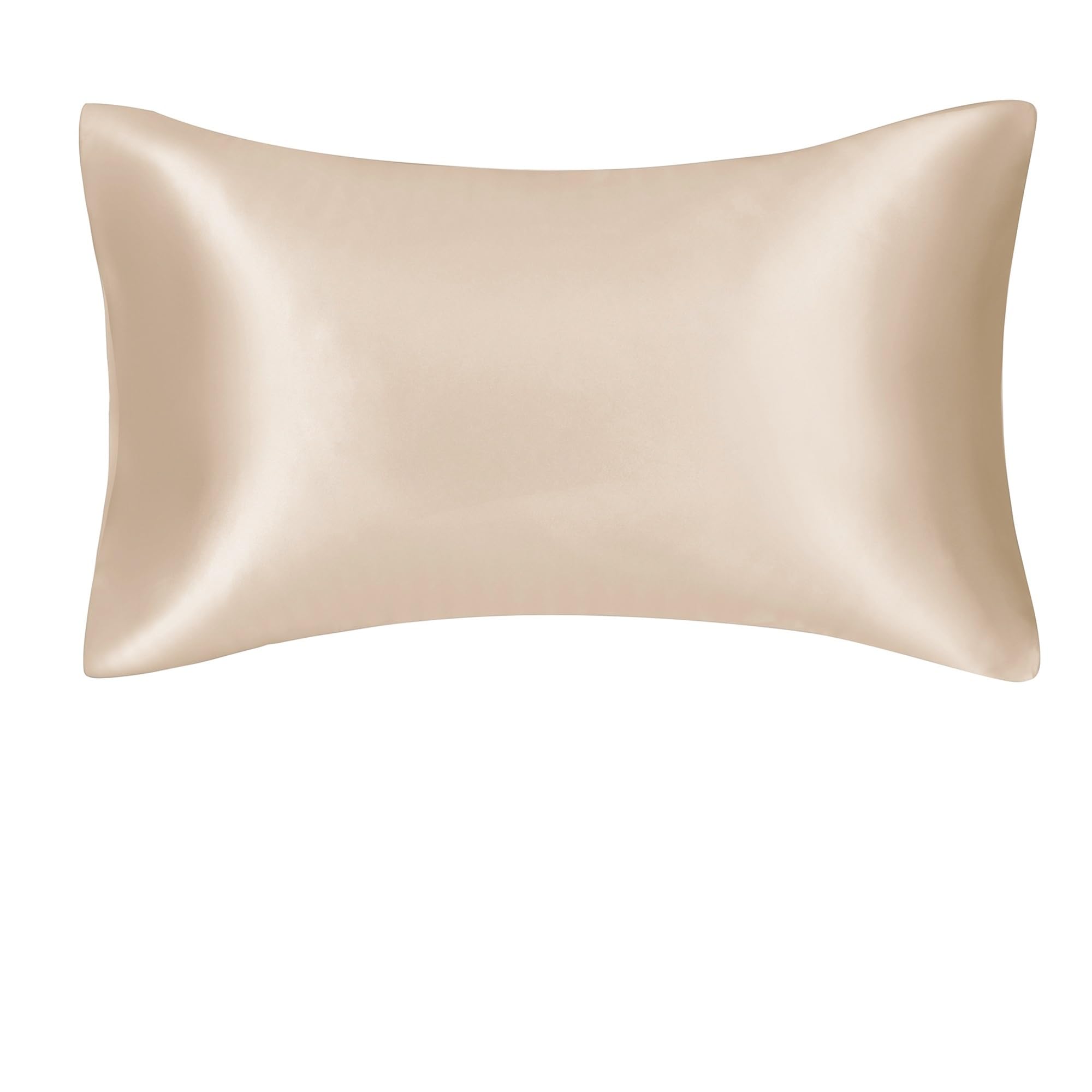LYXYGMV Silky Stain Pillowcase Mulberry Silk Pillow Cover for Bedrooms(Gold,50X75CM)