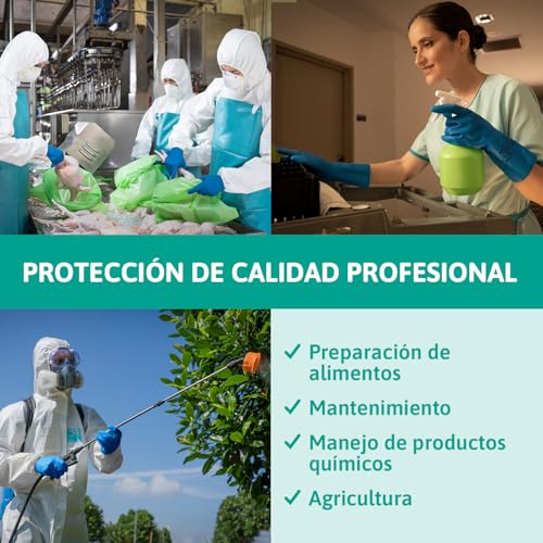 Ansell AlphaTec 37-310 Guantes de Nitrilo Reutilizables, Protección Química y Seguridad Alimentaria, Guantes de Trabajo Multiusos, Cocina y Limpieza del Hogar, Azul, Talla M (12 Pares) - imagen 3