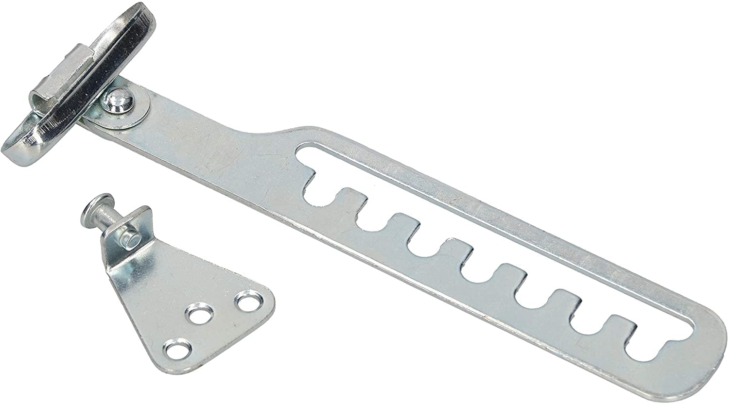 KOTARBAU® Zestaw 2 regulatorów przechyłu do okien, ochrona przed zatrzaśnięciem, rygiel okienny do regulacji otworu okiennego, stoper okienny, nożyce do wywrotki, kolor srebrny