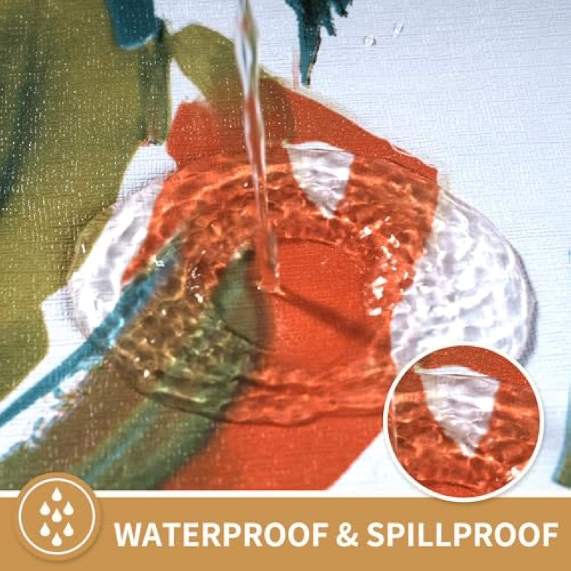 Waterproof Rectangle Table Cloth, Oil Proof Vinyl Cover for Dining & Camping