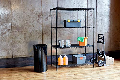 Safco Products Open Top Trash Can/Receptacle With Liner 9921Bl; Black; 14 Gallon Capacity; Hands-Free Disposal; Modern Styling Black Finish #TOP3