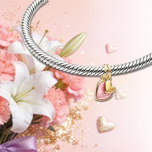 Image of Mom Family Charms Bead for Bracelets and Necklaces Jewelry Charm for Women Valentine Mother's Day