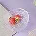 Halyuhn 7.5 Inches Decorative Glass Serveware Bowl, 50 OZ Dining Party Serving Dish, 3 Inch Deep Irregular Fruit Salad Mixing Plate, Hammered Round Dinnerware Bar With Wavy Edge Candy Dish