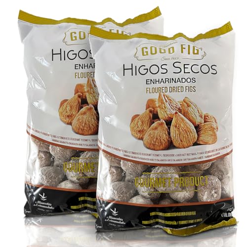 GoodFig | Higos secos enteros | Almoharín | Pack 2x500 g (1 kg) | Fruta desecada | 100% naturales | enharinados | sin azúcares añadidos | veganos, vegetarianos y celíacos