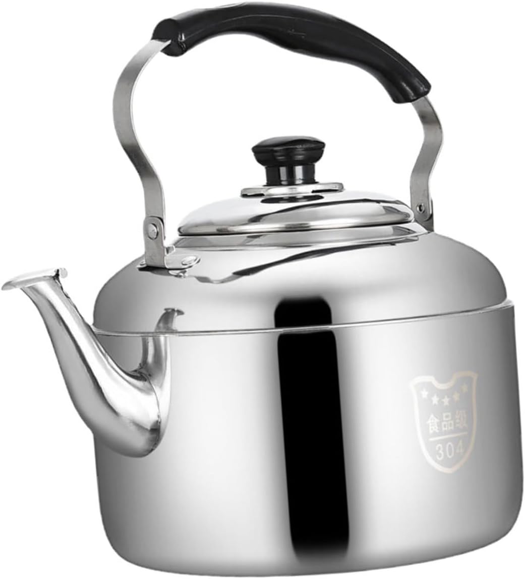 304 Stainless Steel Kettle Stainless Steel Teapot Boiling Water Kettle Whistling Tea Pot Large Capacity Tea Kettle Tea Pot Whistling Teakettle Water Boiler Kettle
