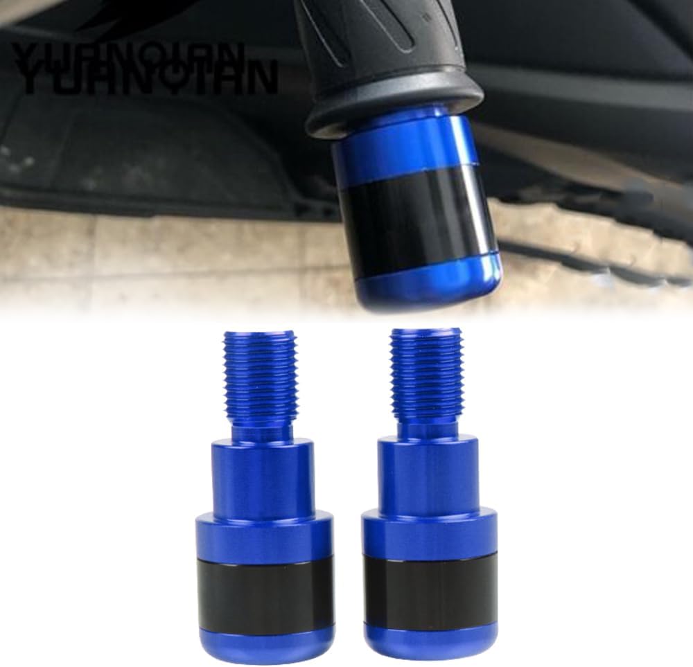 Moto Grips Ends 22mm Handlebar Ends Compatible with MT-10 / FZ-10 XSR900 XSR700 2016MT-09 Tracker / FJ09 2015-2016 MT01 2004-2009 FZ1 FAZER 2006-2016(Blue)