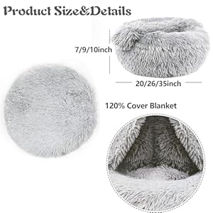   Small-Dog-Bed-Cat-Bed-Dog-Bed-with-Blanket-Plush-Fluffy-Hooded-Dog-Bed-Small-Dog-beds-with-Cover-Cozy-for-Indoor-Cats-Blanket-Dog-Beds-Calm-Anti-nxiety-Dog-Bed-Washable