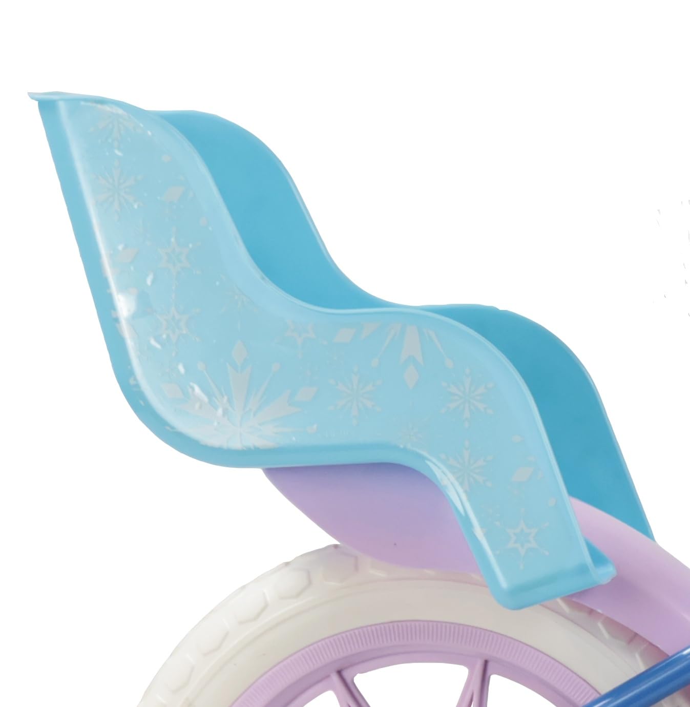 Vélo 12' Reine des Neiges/Frozen de Disney équipé de 1 Frein, Panier Avant, Porte poupée arrière, Garde boues, Carter et stabilisateurs !