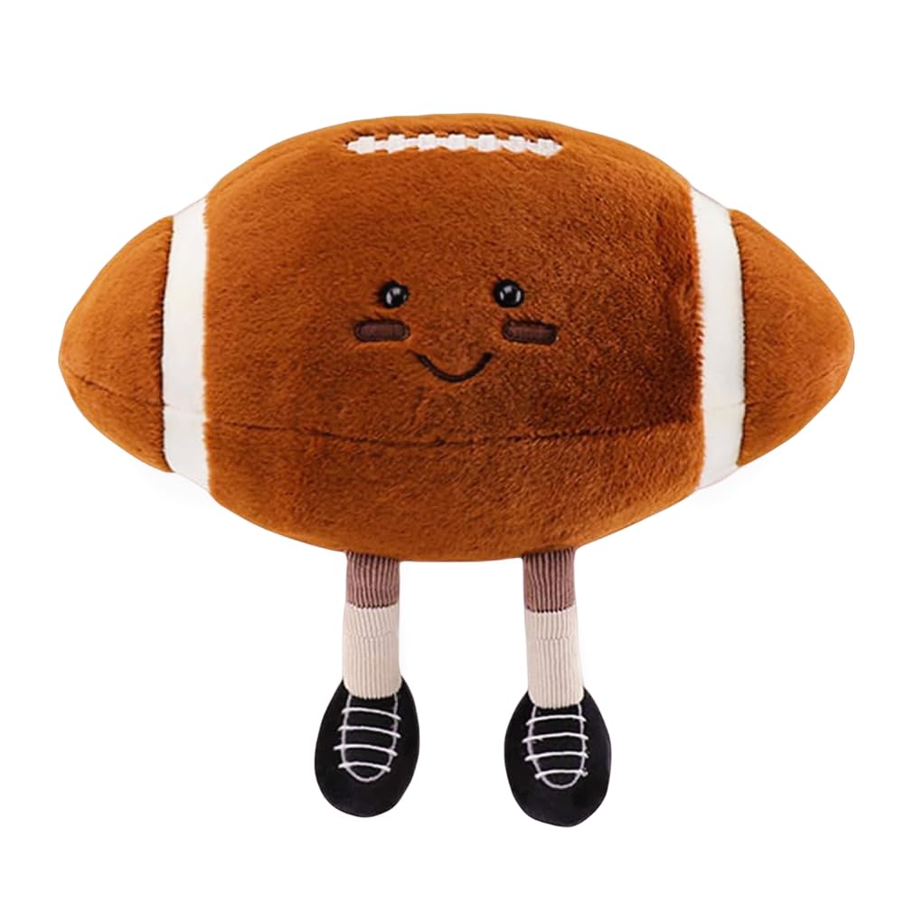 13inch Rugby Plush Toys Soft Stuffed Sports Plush Balls Cute Fun American Soccer Doll Toys with feet Creative Football Spherical Decor Throw Pillow for Christmas Kid Gift (Rugby)