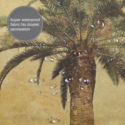 Rideau de douche imperméable tropical imprimé palmier pour décoration maison - 6