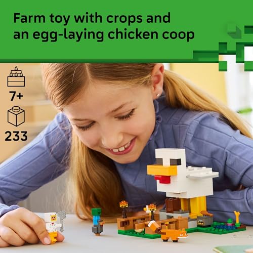 LEGO Minecraft Chicken Farm Building Toy for Kids - Video Game Playset & Figures for Boys & Girls, Ages 7+ - Gift for Birthdays - 21585 - image 2