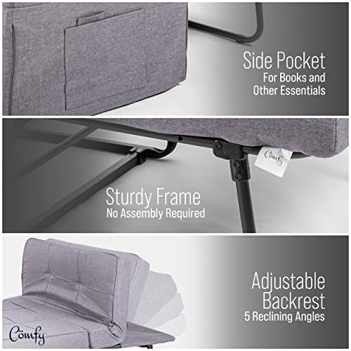 Cömfy Ottoman Bed | Soft Memory Foam Sofa Bed | Convertible Chair 4 In 1 Perfect For Small Spaces | Sleeper Chair Bed With Large Pockets And Pillow Included | Added Memory Foam (Large) #TOP6